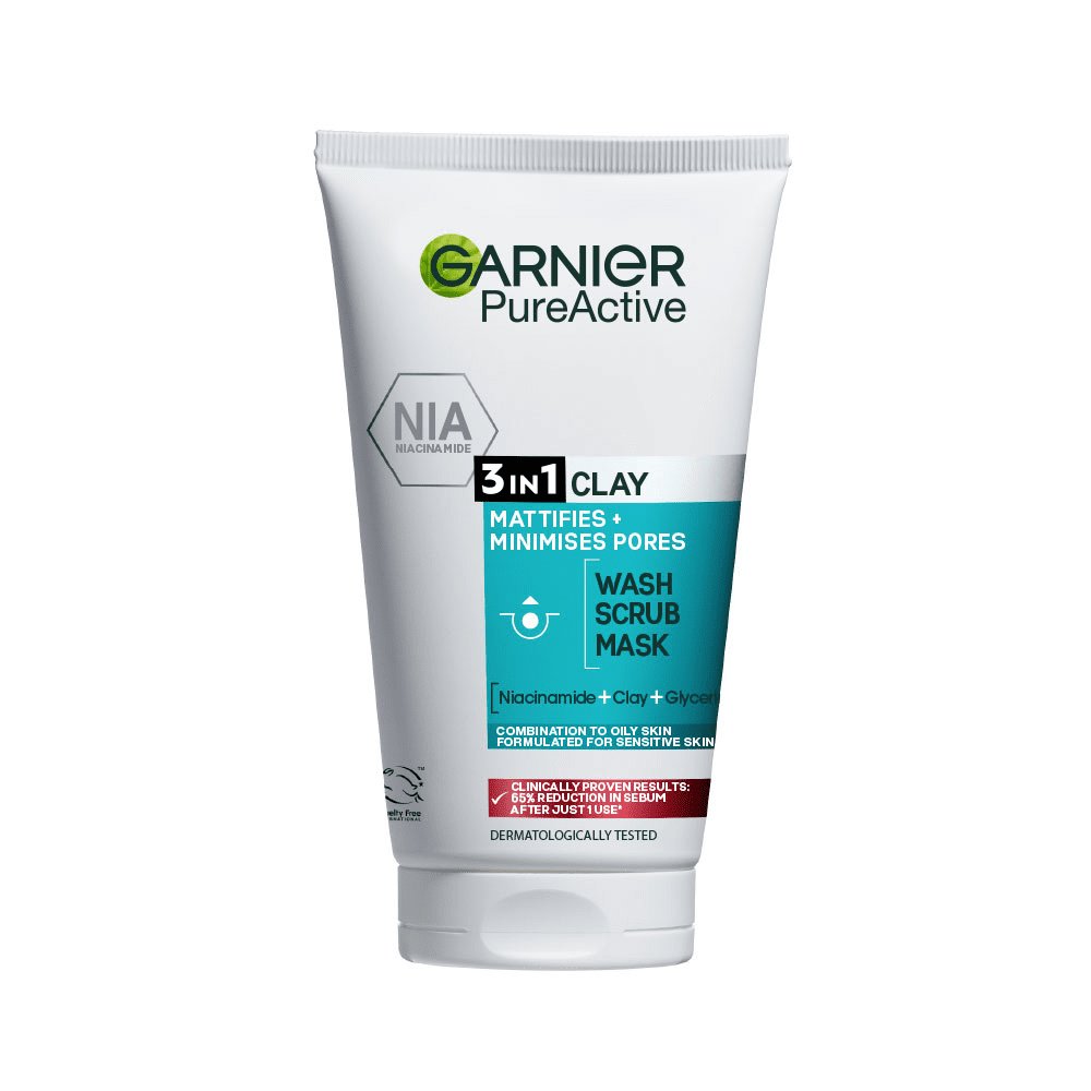 Garnier Pure Active 3-in-1 Wash Scrub Mask 150ml - Image 1